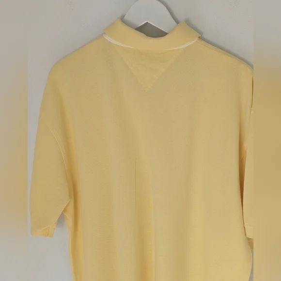 Tommy Hilfiger Mens XL Color Yellow Short Sleeve With Logo Polo Shirt - Picture 6 of 9